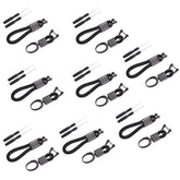 Kuber Industries Keychain/Keyring/Key Tag|Car Key Clip, Key Holder, Key Organizer|Pack of 8| (Black)